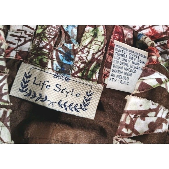 Vintage Lifestyle Womens Textured Jacket Size L Abstract Print Button Front Boho - Picture 6 of 8